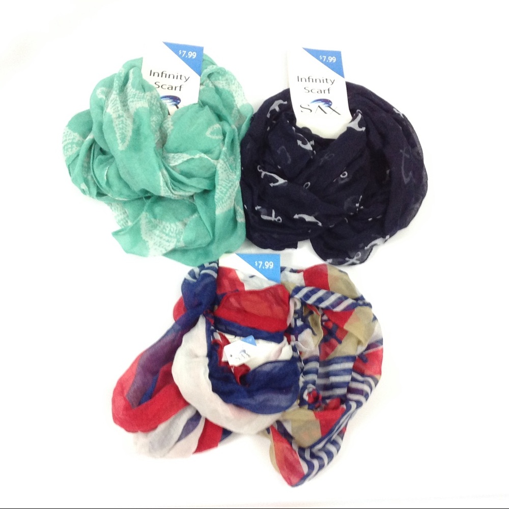 New Lot of 3 Sax Infinity Scarf One Size